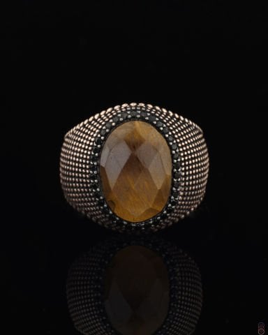 Kaplan Gözü Taşlı Yüzük