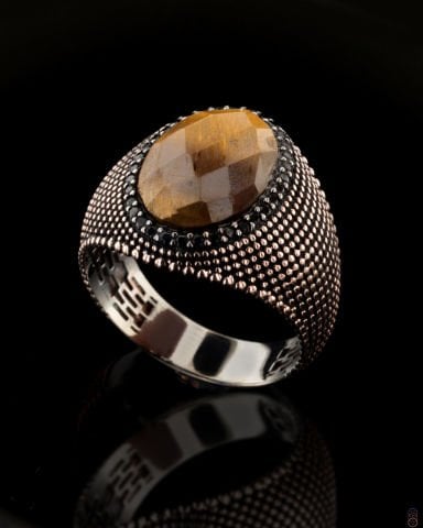 Kaplan Gözü Taşlı Yüzük