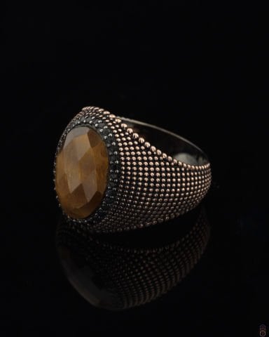 Kaplan Gözü Taşlı Yüzük