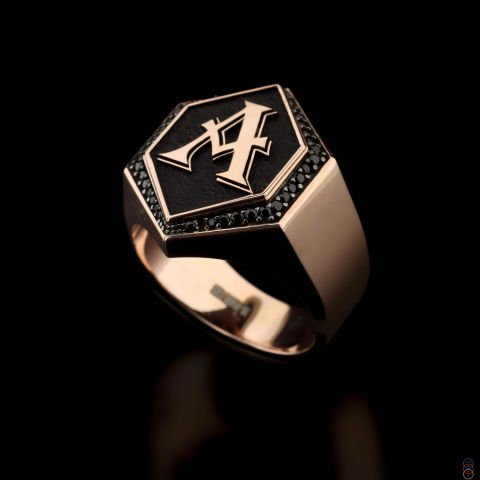 Geometrik Form Harf Yüzük