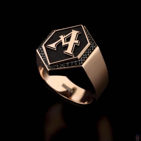 Geometrik Form Harf Yüzük