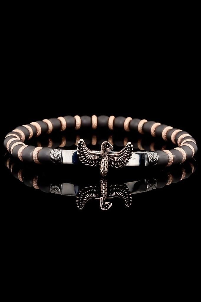 Lav Taşlı Kartal Figürlü Bileklik