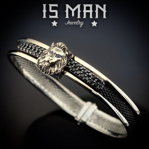 Aslan Figürlü Taşlı Kelepçe