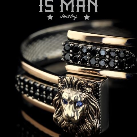 Aslan Figürlü Taşlı Kelepçe