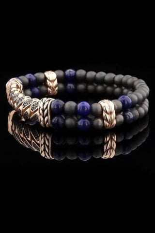 Doğal Taşlı (Lapis-Mat Oniks) Bileklik