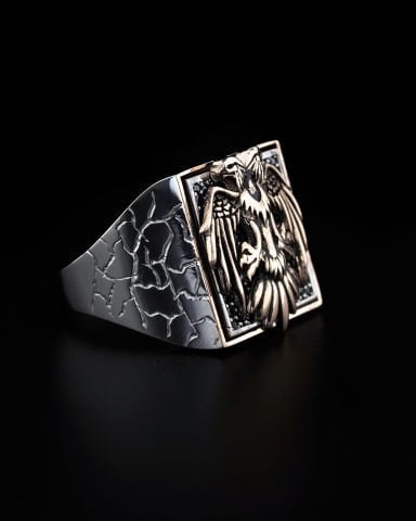 Selçuklu Kartal Figürlü Toprak Desen Yüzük