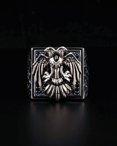 Selçuklu Kartal Figürlü Toprak Desen Yüzük