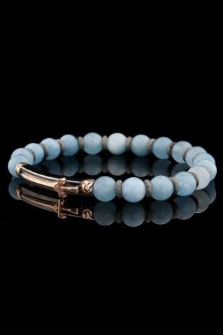 Akuamarin Taşlı Kılıç Figürlü Bileklik