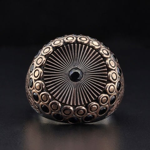 Yaşam Çarkı Figürlü Gravür İşlemeli Yüzük