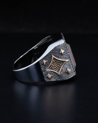 Kaplan Gözü(Tiger Eye) Taşlı Yüzük