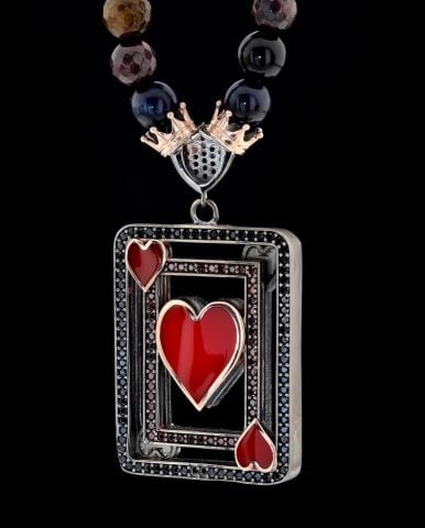 Kumarbaz Koleksiyonu Doğal Taşlı Kupa Figürlü Kolye