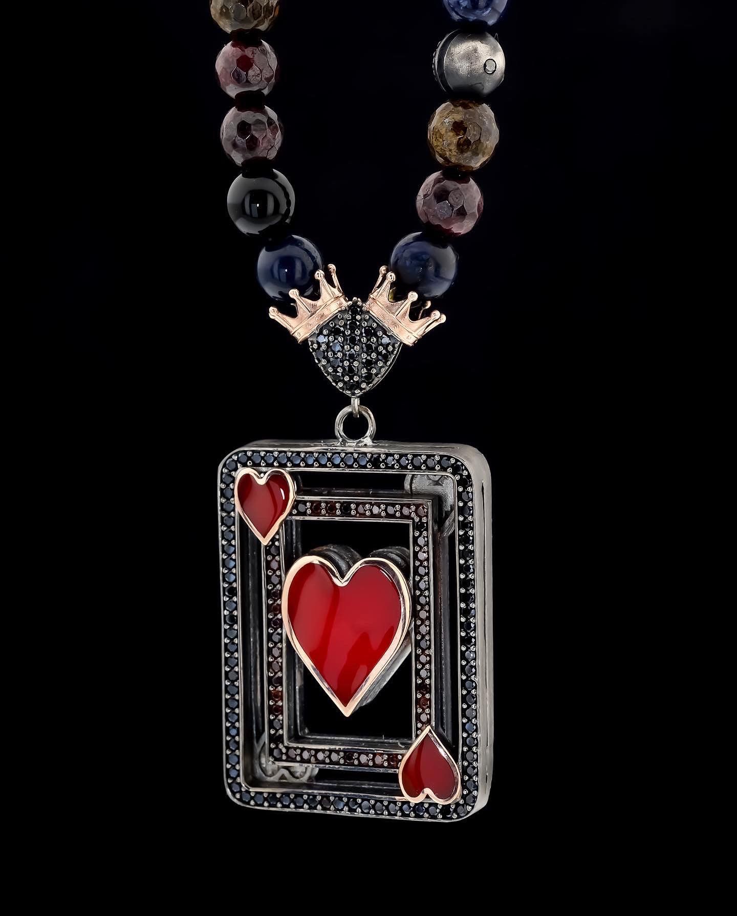 Kumarbaz Koleksiyonu Doğal Taşlı Kupa Figürlü Kolye