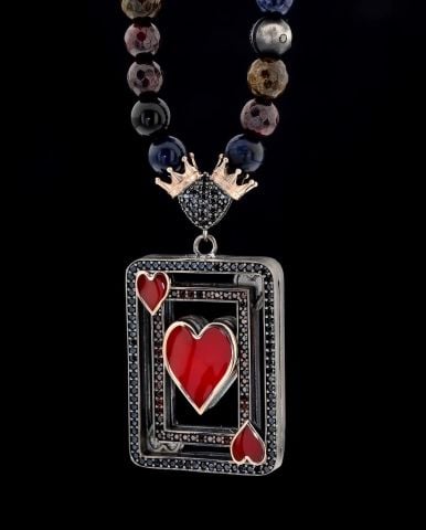 Kumarbaz Koleksiyonu Doğal Taşlı Kupa Figürlü Kolye