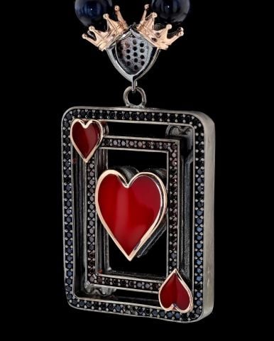 Kumarbaz Koleksiyonu Doğal Taşlı Kupa Figürlü Kolye