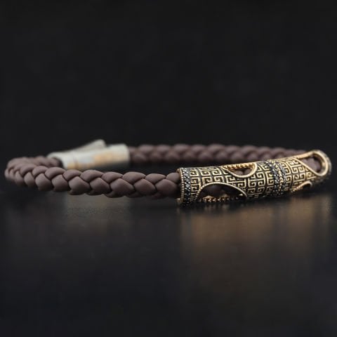 Deri Kordon Gümüş Bileklik