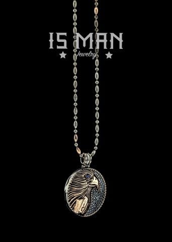 Kartal Figürlü Madalyon Kolye