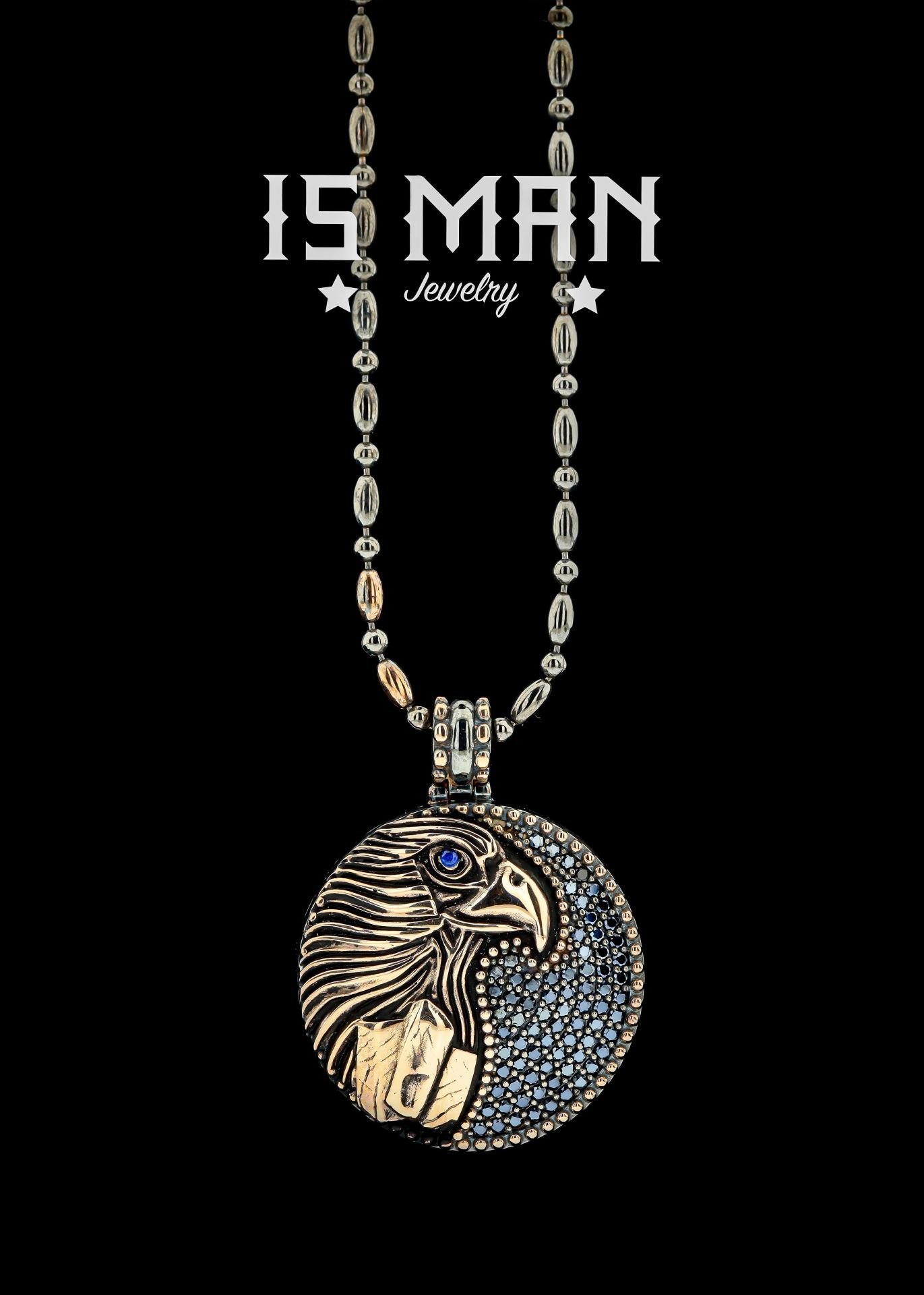 Kartal Figürlü Madalyon Kolye