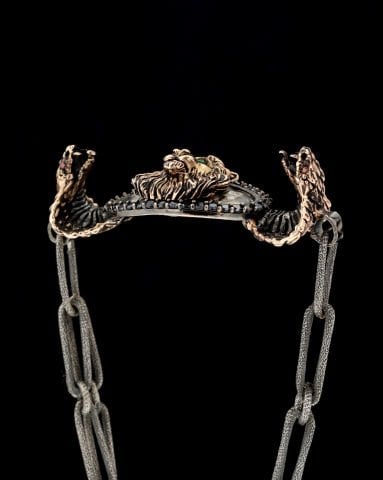 Yılan Uraeus Ve Aslan Figürlü Bileklik