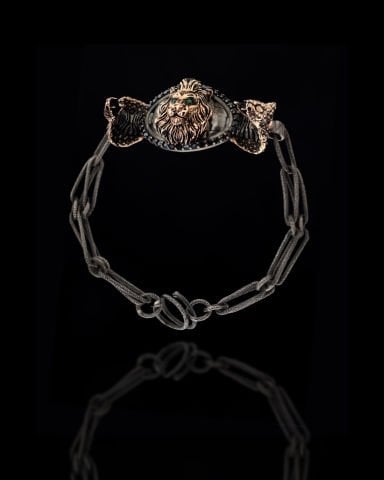 Yılan Uraeus Ve Aslan Figürlü Bileklik