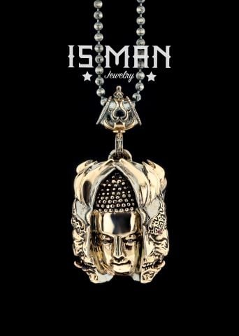 Çin Şeytanı Ve Buddha Heykeli Figürlü Kolye