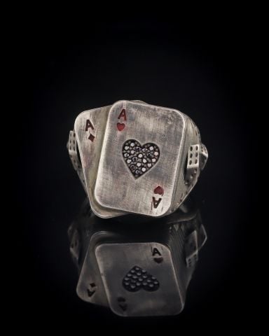 Zar Ve İskambil Kağıdı Figürlü Yüzük