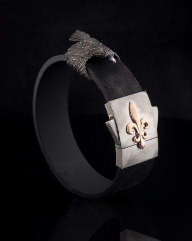 Üç Boyutlu Kartal Figürlü Deri Bileklik