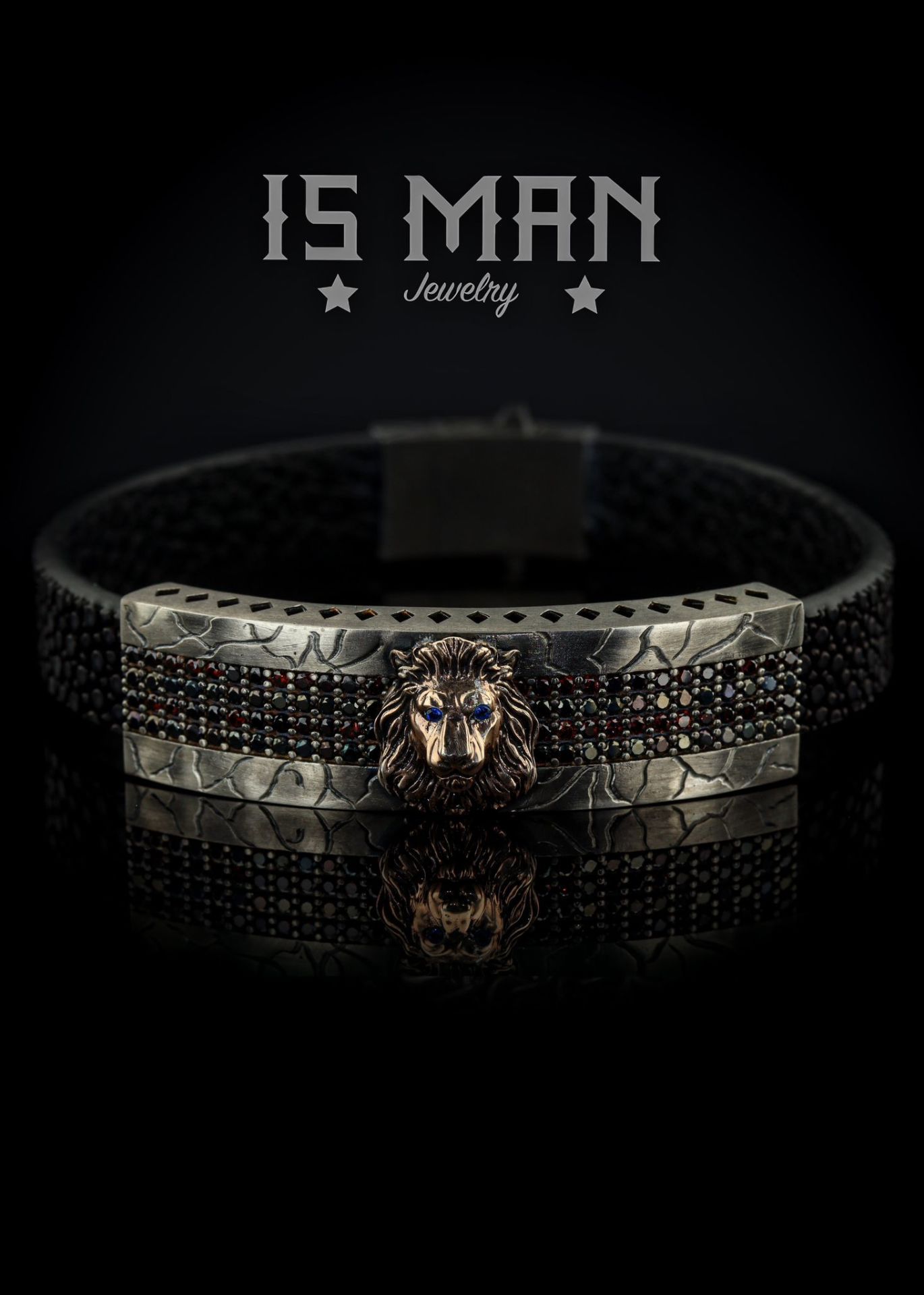 Orijinal Vatoz Derisi Kordonlu Aslan Figürlü Bileklik