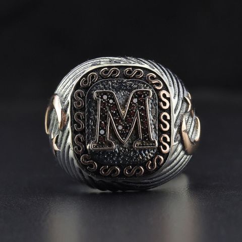 Harf İşli Ay Yıldızlı Yüzük