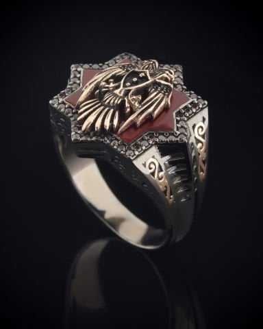 Selçuklu Kartal Figürlü Selçuklu Yıldızı Yüzük