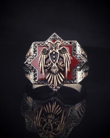 Selçuklu Kartal Figürlü Selçuklu Yıldızı Yüzük