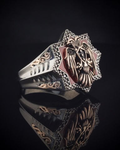 Selçuklu Kartal Figürlü Selçuklu Yıldızı Yüzük