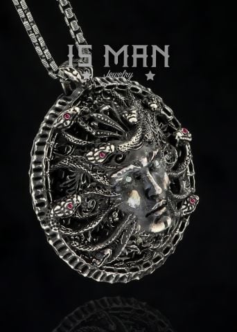 Özel Zincirli Medusa Kolye-02