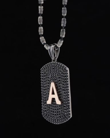 Harfli Taşlı Kolye-A