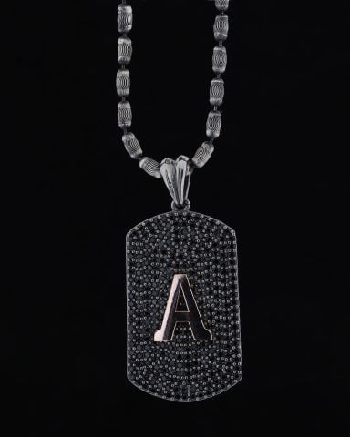 Harfli Taşlı Kolye-A