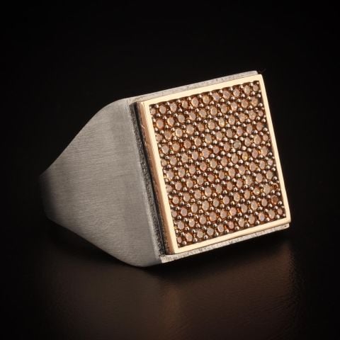 Kare Form Taşlı Yüzük