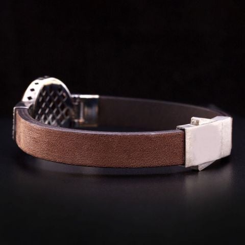 Kartal Figürlü Deri Kordon Bileklik