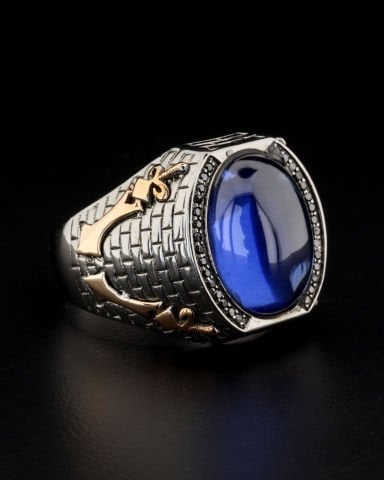 Kılıç Figürlü Taşlı Yüzük