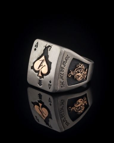 Maça Ası Figürlü Yüzük