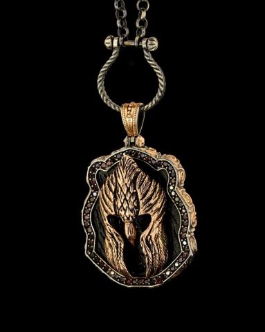 Kartal Miğfer Figürlü Kolye