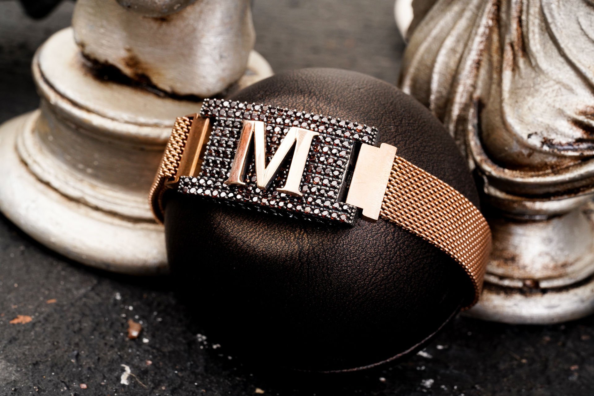 Harf İşli Çelik Örgü Kordon Bileklik