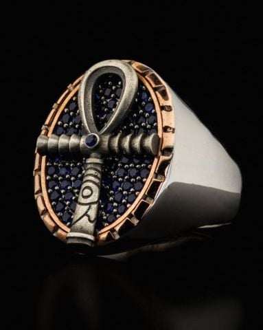 Nil Anahtarı (Ankh) Figürlü Yüzük