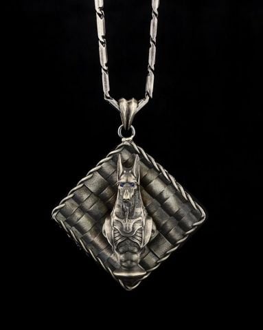 Anubis Ve Nil Anahtarı(Ankh) Figürlü Kolye