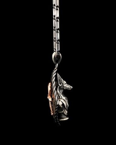 Anubis Ve Nil Anahtarı(Ankh) Figürlü Kolye