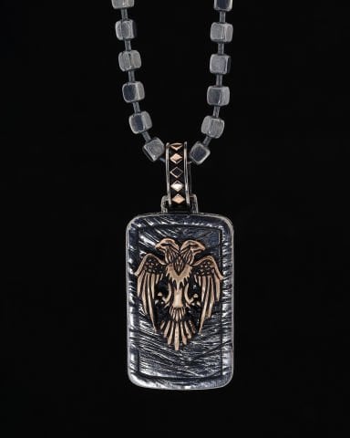 Çift Başlı Kartal Figürlü Kolye