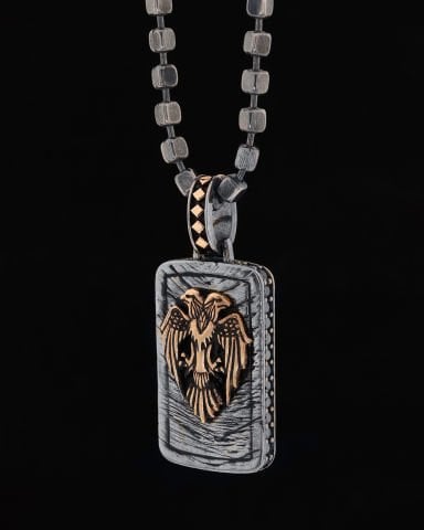 Çift Başlı Kartal Figürlü Kolye