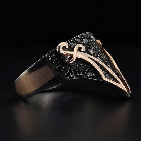 Kılıç Figürlü Pırlanta Taşlı Okçu Yüzük