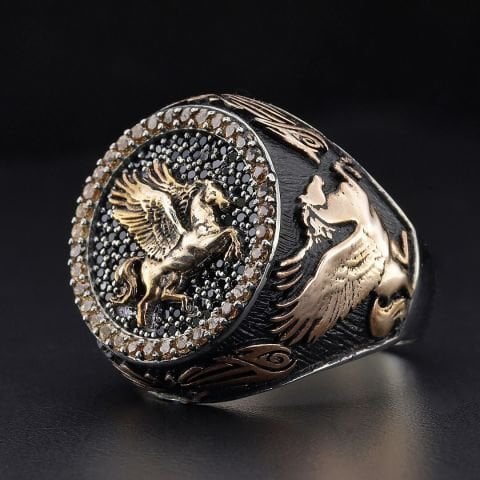 Burak(Kanatlı At) Tasvirli Yüzük