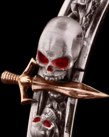 Kurukafa Ve Kılıç Figürlü Kelepçe Bileklik