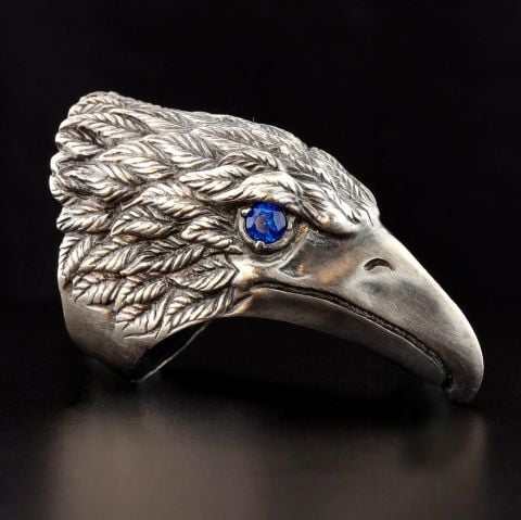Üç Boyutlu Kartal Figürlü Zihgir Yüzük