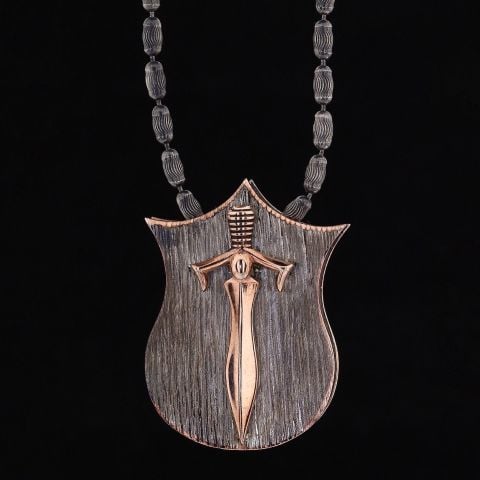 Kilit Ve Kılıç Figürlü Kolye